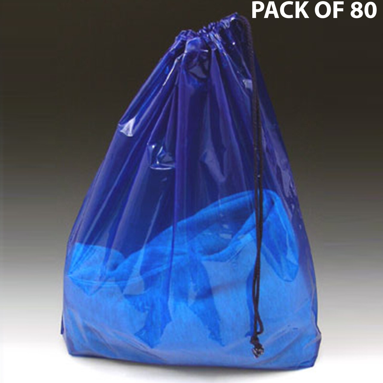 Poly Bag with Single Drawstring + 3" Bottom Gusset - Clear (Size 16" x 18" )